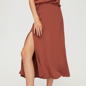 Aritzia Black Slip Midi Skirt Size 4 NWT